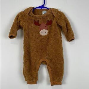 Baby Gear 3-6 Month Soft Moose Winter Wear Snap Crotch Fleece Bodysuit